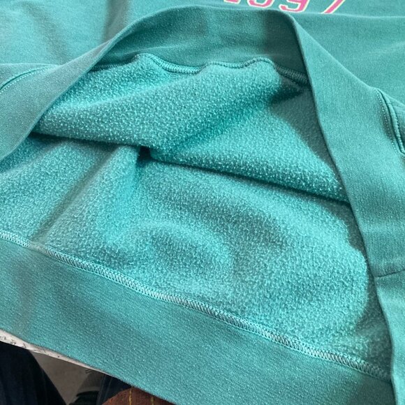 Anthropologie New York 1997  Oversized Crew Neck Sweatshirt Green Pink Sz M - Picture 7 of 9